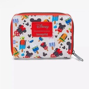 LOUNGEFLY Disney Mickey Mouse & Friends Popsicle Mini Zipper Wallet NWT